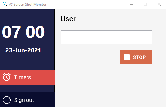 Application tracks time and screenshots